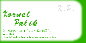 kornel palik business card